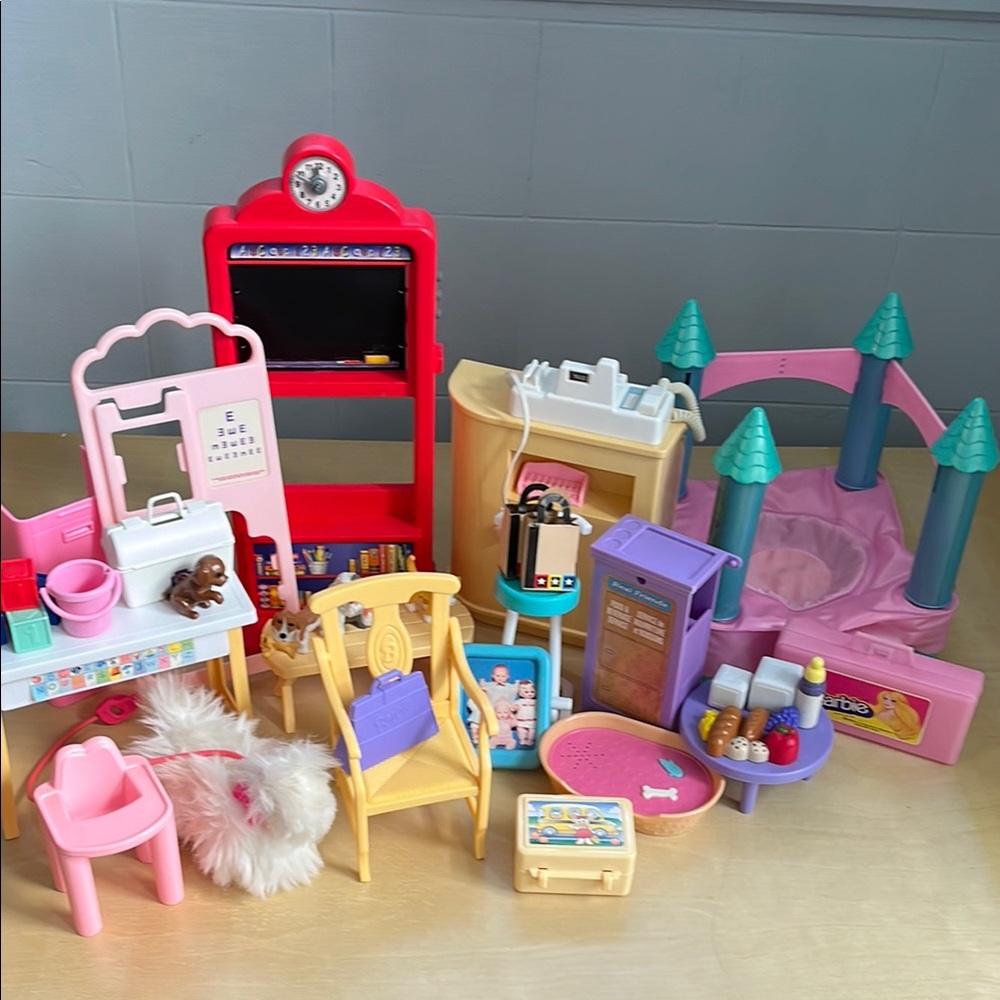 Asst Barbie Kids Playset Accessories - Toy Furniture & Castle Pieces